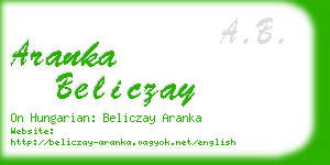 aranka beliczay business card